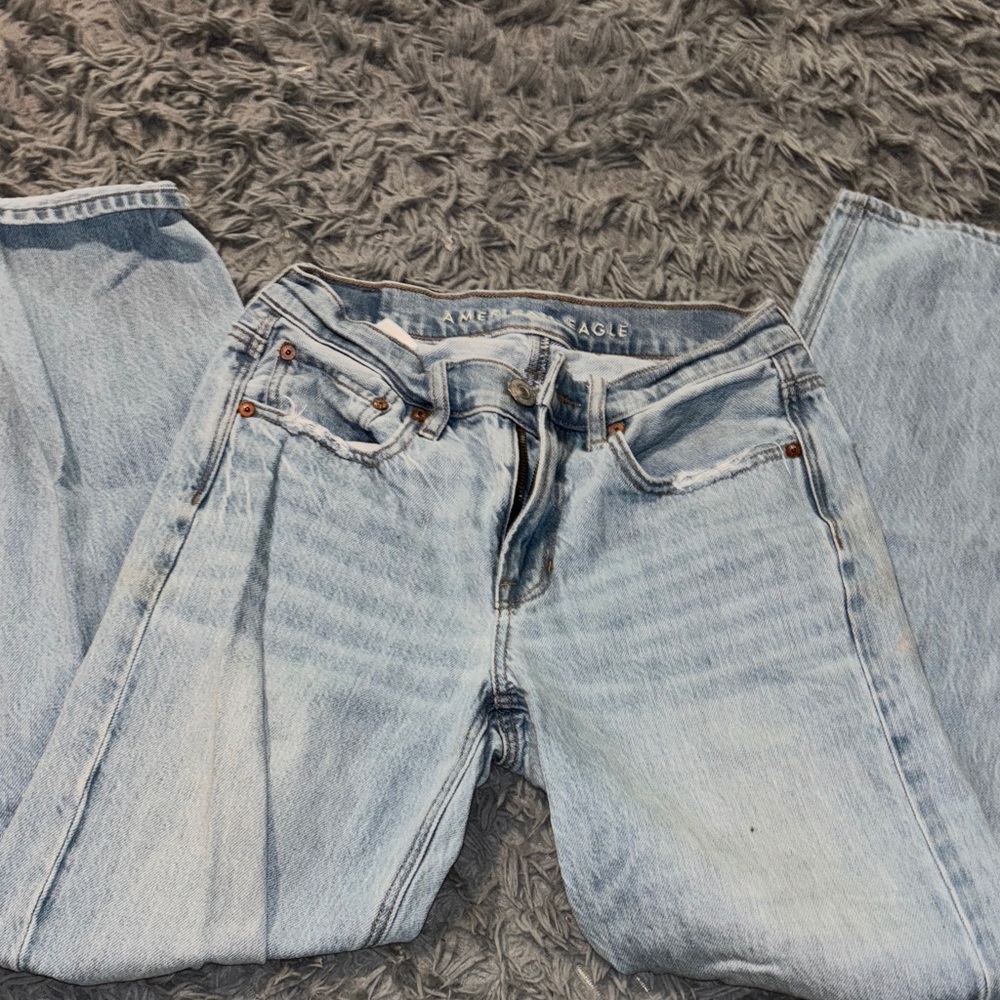 American Eagle Outfitters Women's Classic Blue Straight Leg Jeans